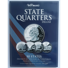 Альбом планшет для 25 центовых монет США , 1999 – 2009 год , 50 штатов и территории