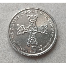 Остров Мэн 5 Пенсов 2003 год , Кельтский крест , Елизавета 2