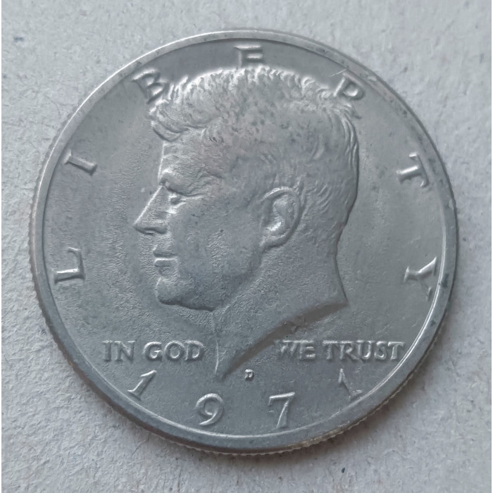 США 1/2 доллара 1971 год , D , Полдоллара , Кеннеди