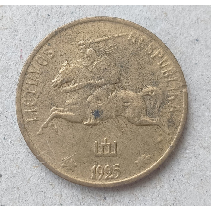 Литва 10 Центов 1925 год , Рыцарь