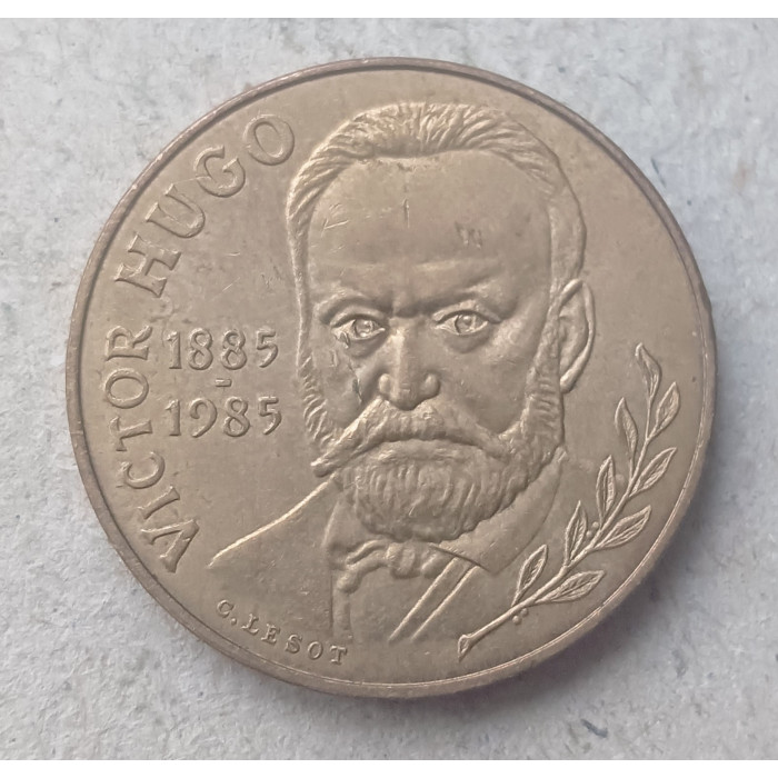 Франция 10 Франков 1985 год , Виктор Гюго, 100-летие смерти