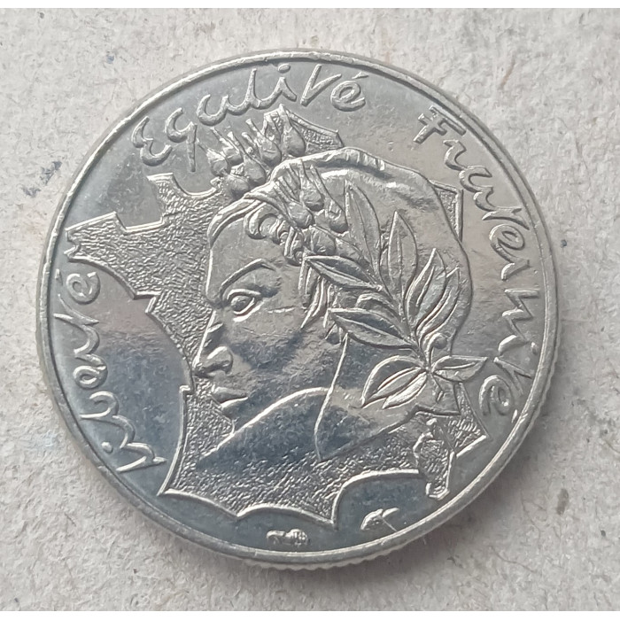 Франция 10 Франков 1986 год , Карта страны , Свобода , Равенство , Братство