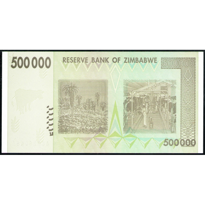 Зимбабве 500000 Долларов 2008 год , UNC , Балансирующие скалы Чиремба , Зимбабвийское алоэ, 