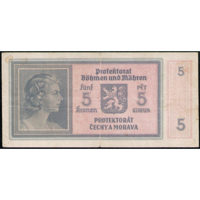 Протекторат Богемия и Моравия 5 Крон 1940 год