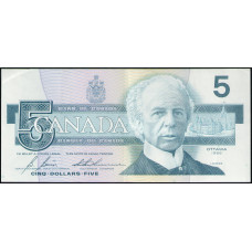 Канада 5 Долларов 1986 год , XF, Уилфрид Лорье , Зимородок