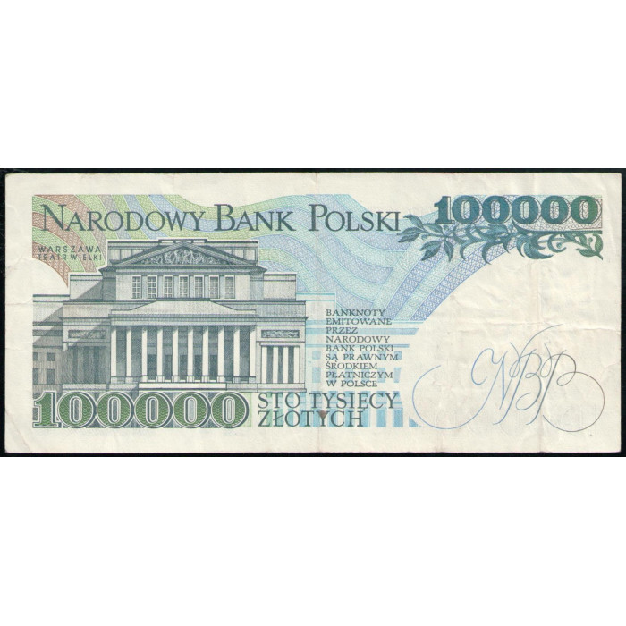 Польша 100000 Злотых 1990 год 