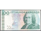 Швеция 100 Крон 2009 год , VF , Карл Линней , Пчела 