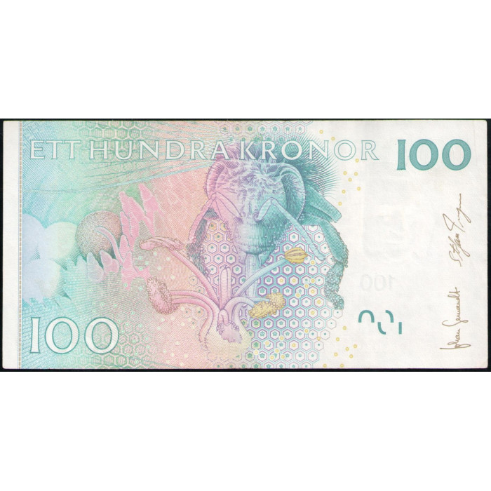Швеция 100 Крон 2009 год , VF , Карл Линней , Пчела 