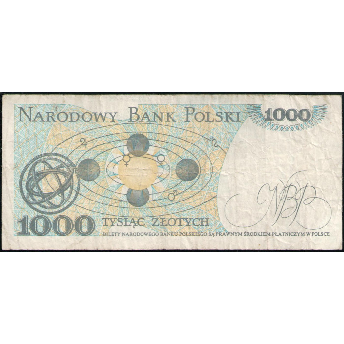 Польша 1000 Злотых 1982 год , Николай Коперник