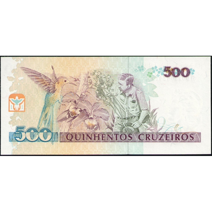 Бразилия 500 Крузейро 1990 год , UNC , Аугусто Руски 