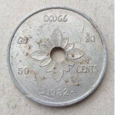 Лаос 50 Центов 1952 год