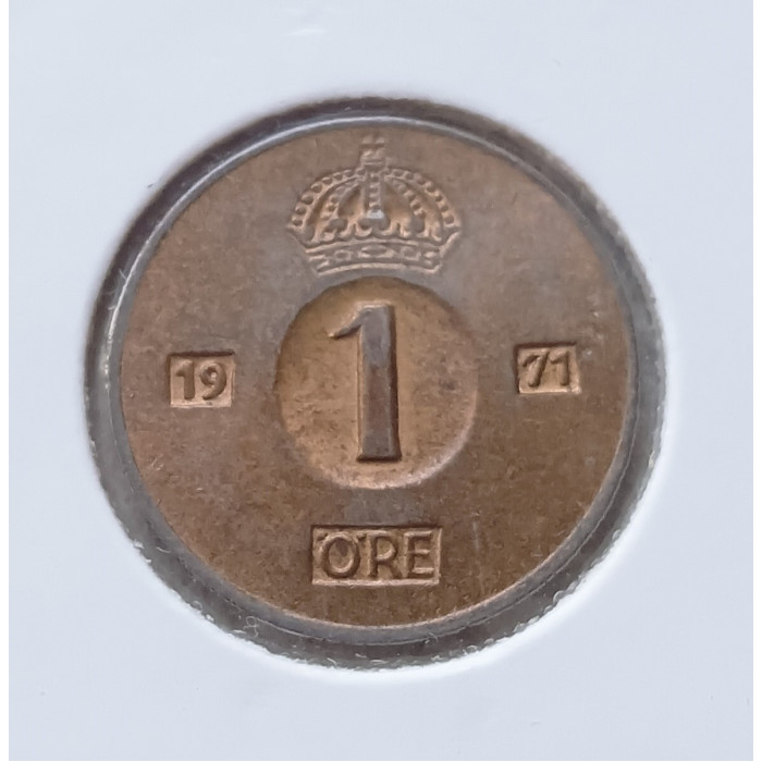 Швеция 1 Эре 1971 год , Густав 6
