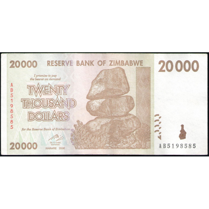 Зимбабве 20000 Долларов 2008 год , Балансирующие скалы Чиремба 