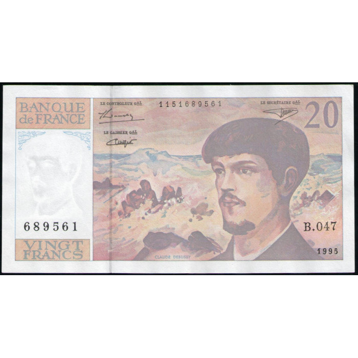 Франция 20 Франков 1995 год , Клод Дебюсси