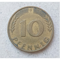 Германия , ФРГ 10 Пфеннигов 1950 год , D