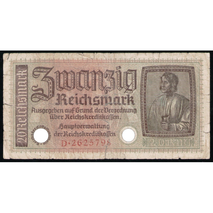 Германия 20 Рейхсмарок , 1939 , 1945 год , Для оккупированных территорий 