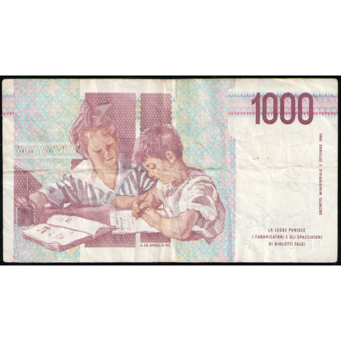 Италия 1000 Лир 1990 год , Мария Монтессори