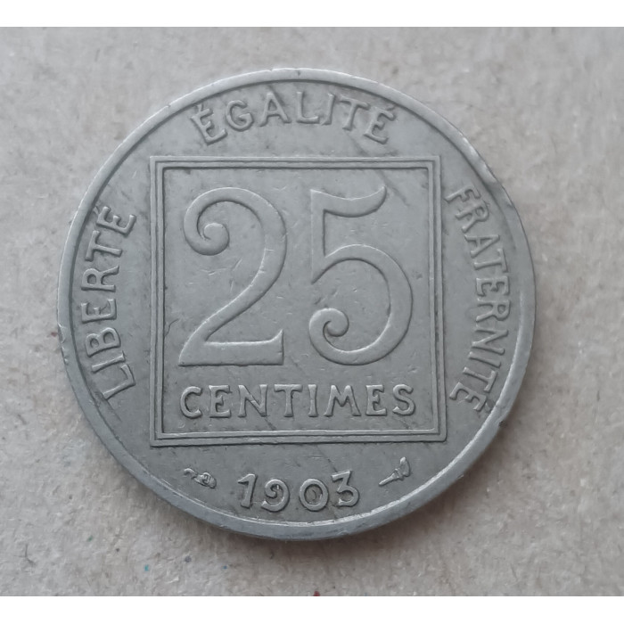Франция 25 Сентим 1903 год