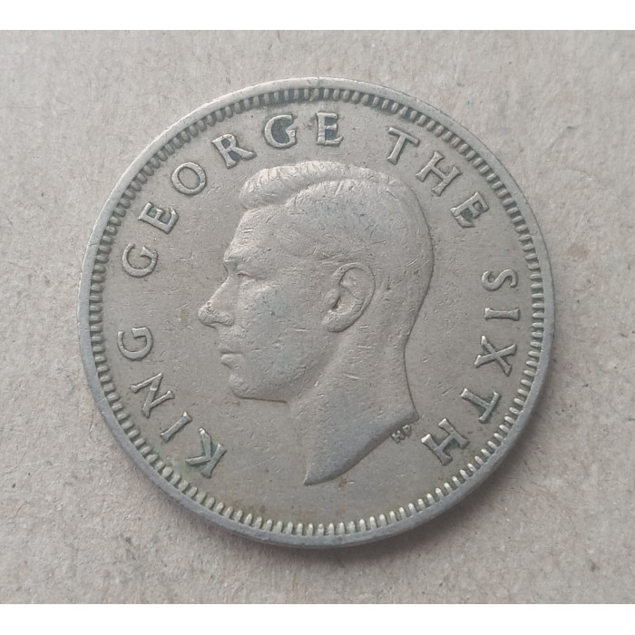 Новая Зеландия 1 Шиллинг 1951 год , Воин Маори , Георг 6