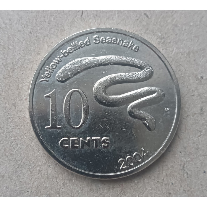 Килинг , Кокосовые Острова 10 центов 2004 год , Морская змея 