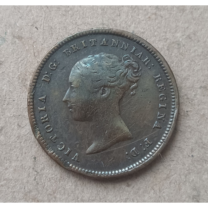 Великобритания 1/2 Фартинга 1844 год , Королева Виктория