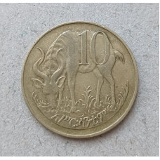 Эфиопия 10 Центов 1977 год , Антилопа , Лев
