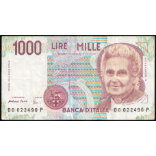 Италия 1000 Лир 1990 год , Мария Монтессори