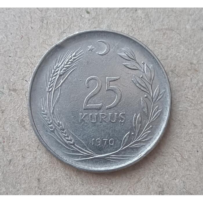 Турция 25 Куруш 1970 год 
