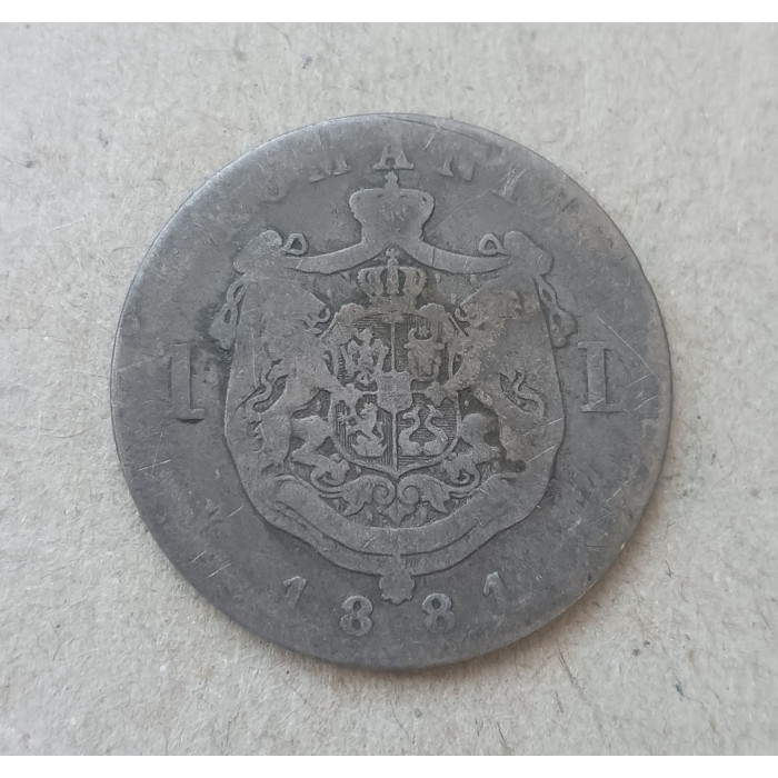 Румыния 1 Лей 1881 год 
