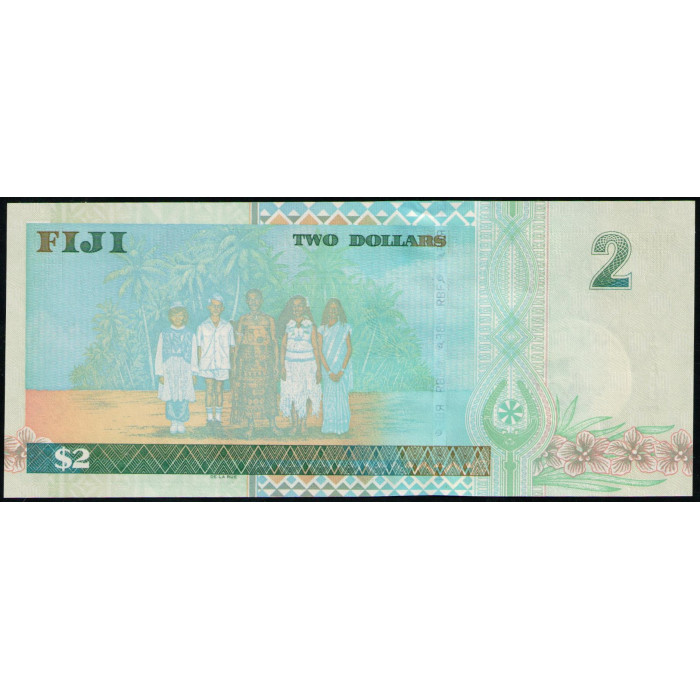 Фиджи 2 Доллара 2002 год , UNC , Елизавета 2