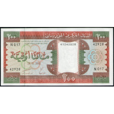 Мавритания 200 Угий 2002 год , UNC