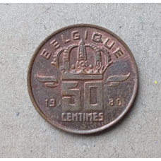 Бельгия 50 Сентим 1980 год ,  BELGIQUE , Шахтер