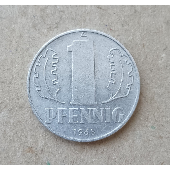 Германия , ГДР , 1 Пфенниг 1968 год , А