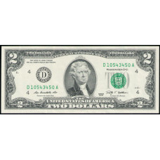 США 2 Доллара 2009 год ,XF, D , Кливленд