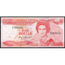 Восточные Карибы 1 доллар 1988 год , UNC , Сент Люсия , Елизавета 2