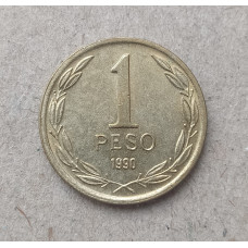 Чили 1 Песо 1990 год , Чилийский революционер Бернардо Хиггинс