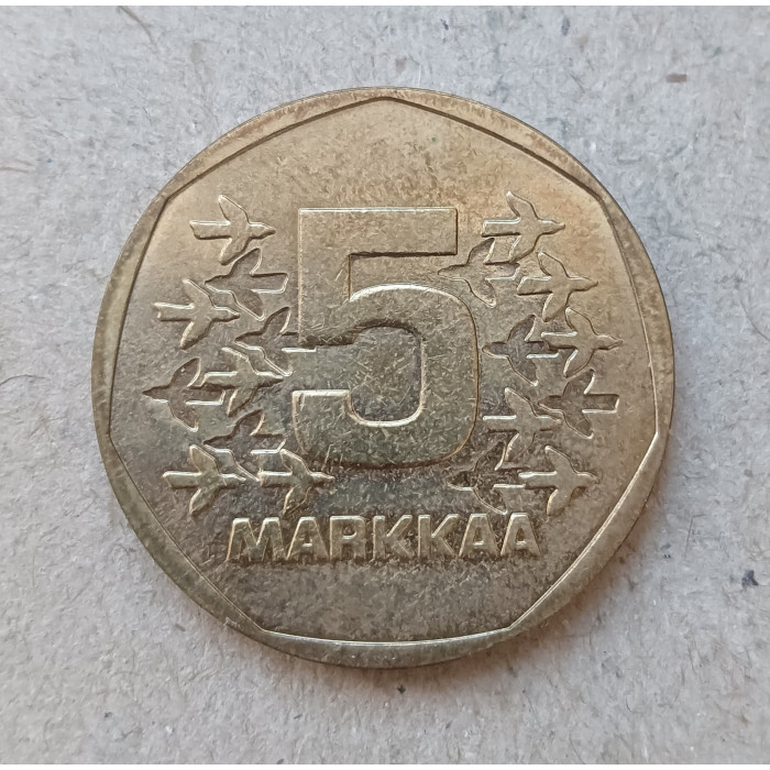 Финляндия 5 Марок 1977 год , Ледокол Верный