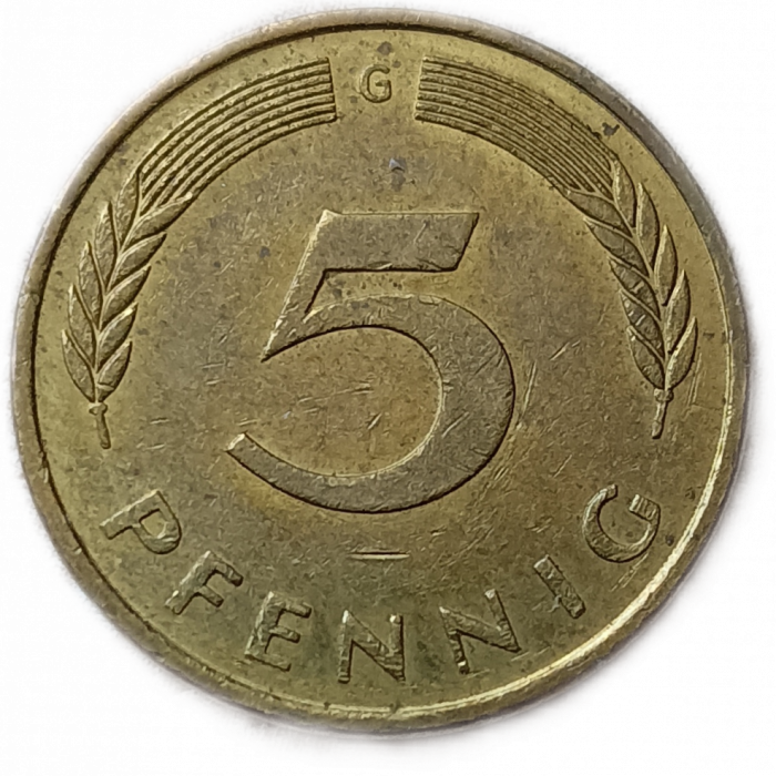 Германия , ФРГ 5 Пфеннигов 1993 год , F
