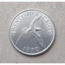 Бермудские острова 25 Центов 1970 год , Белохвостый фаэтон 