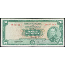 Венесуэла 20 Боливар 1974 год , Симон Боливар 