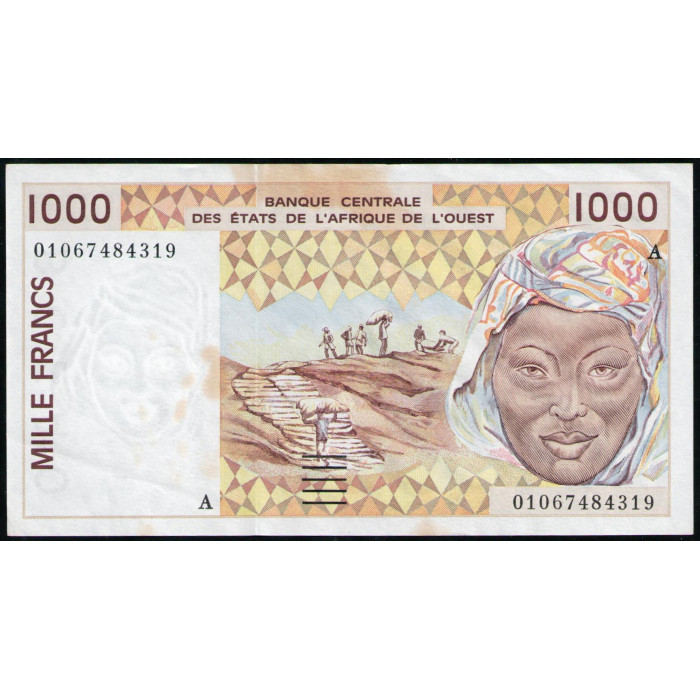 Западная Африка , Кот Д'Ивуар 1000 Франков , 2001 год 