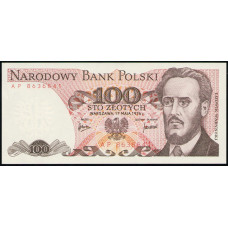 Польша 100 Злотых 1976 год , UNC , Польский революционер Людвик Варынский 