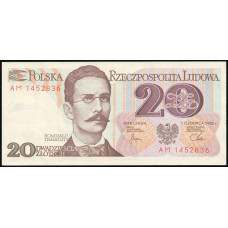 Польша 20 Злотых 1982 год , АUNC , Польский революционер Людвик Варынский 