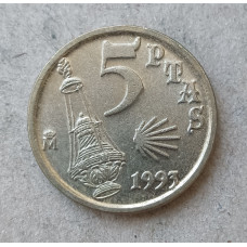 Испания 5 Песет 1993 год , Апостол Иисуса Христа Иаков Старший