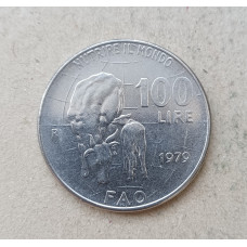 Италия 100 Лир 1979 год , ФАО, FAO, Корова