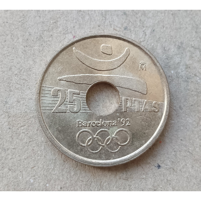 Испания 25 Песет 1990 год , Олимпийские игры в Барселоне , Метание диска