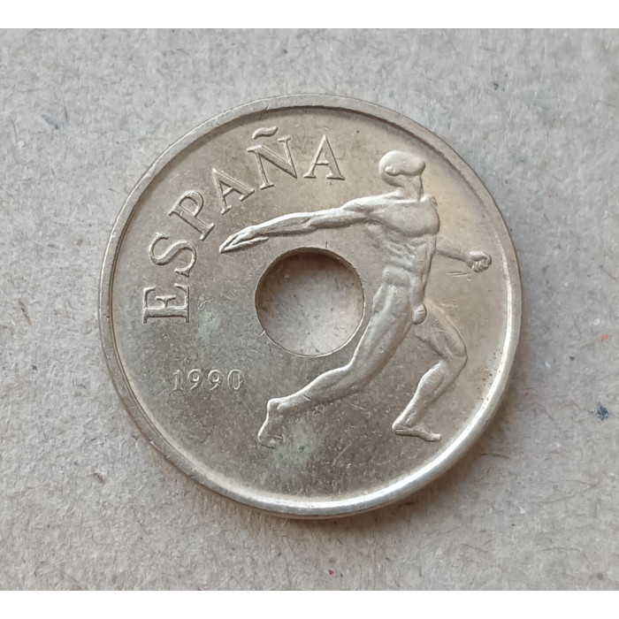 Испания 25 Песет 1990 год , Олимпийские игры в Барселоне , Метание диска
