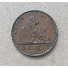 Бельгия 2 Сентима 1874 год , Лев
