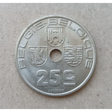 Бельгия 25 Сентим 1938 год 