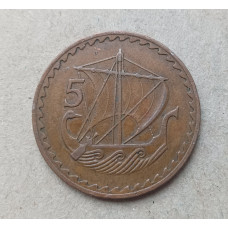 Кипр 5 Мил 1963 год , Парусный корабль